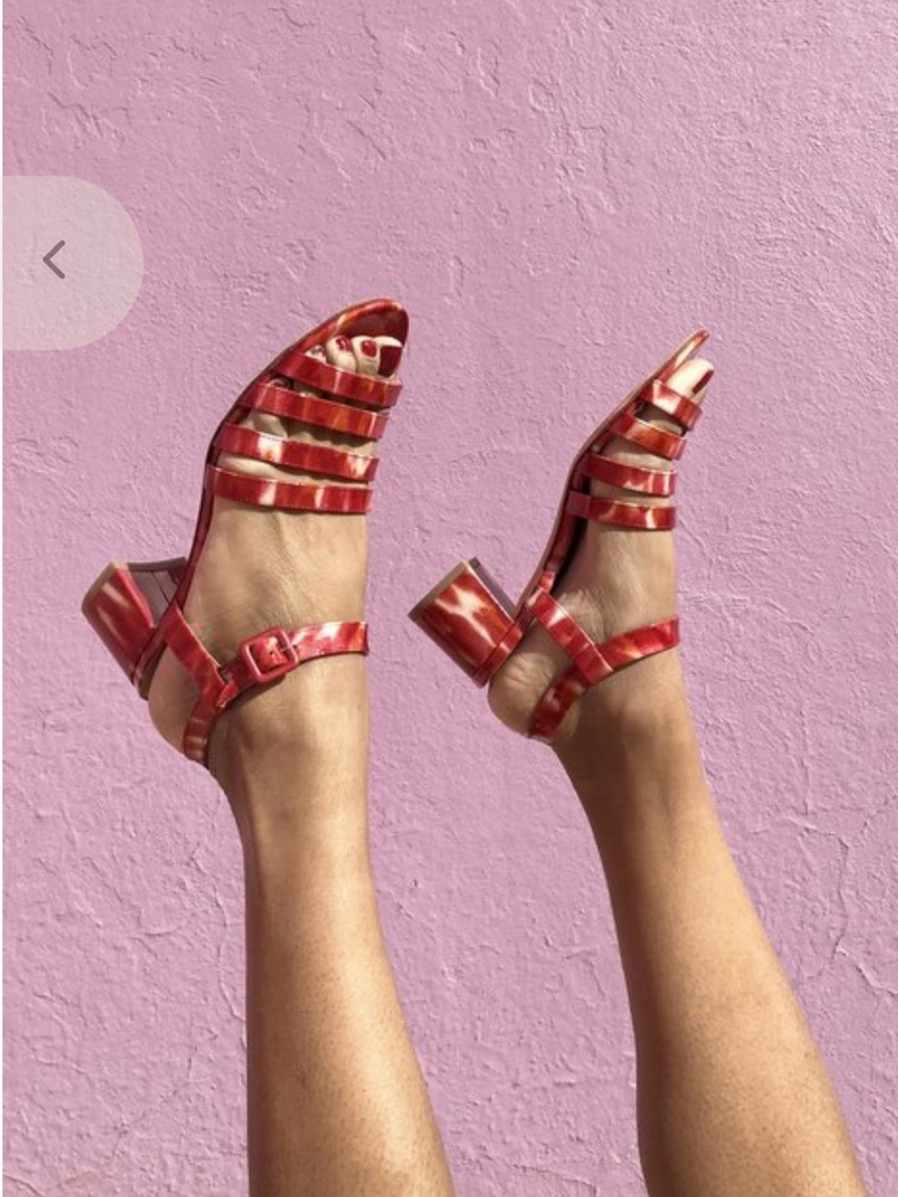 Maryam Nassir Zadeh Palma Low Sandal- Red Tortoise Print Size 38.5 US 8 - Picture 3 of 13